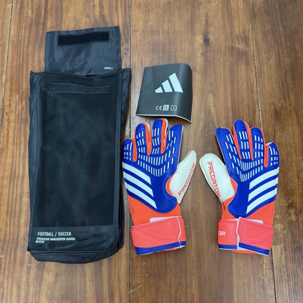 adidas Predator Match Goalkeeper Gloves Size 7 Lucid Blue Solar Red IX3879